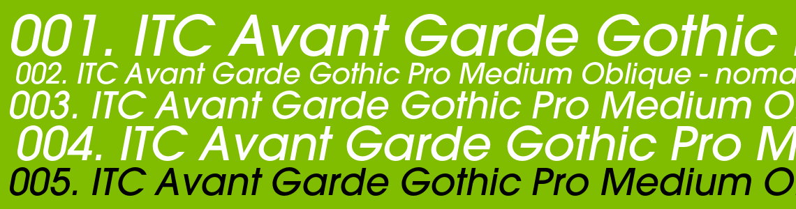 Шрифт ITC Avant Garde Gothic Pro Medium Oblique