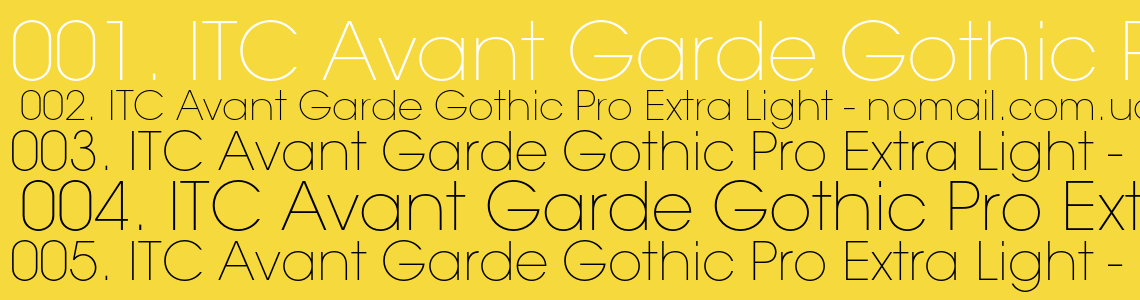 Шрифт ITC Avant Garde Gothic Pro Extra Light