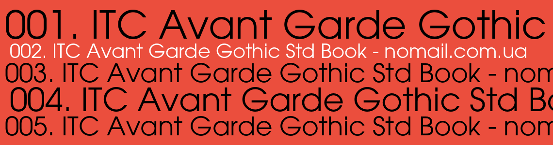 Шрифт ITC Avant Garde Gothic Std Book