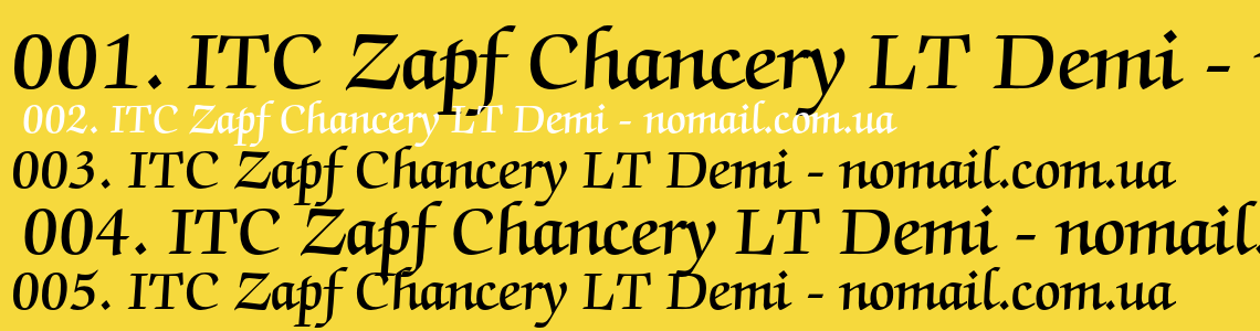 Шрифт ITC Zapf Chancery LT Demi