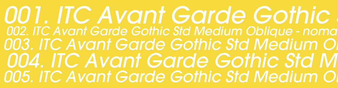 Шрифт ITC Avant Garde Gothic Std Medium Oblique