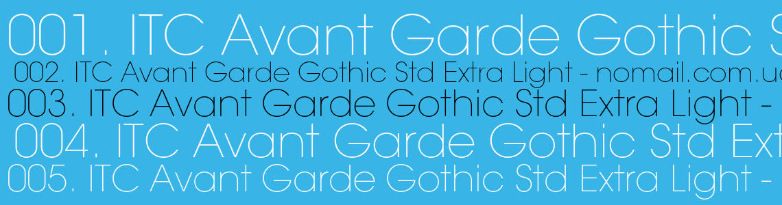 Шрифт ITC Avant Garde Gothic Std Extra Light