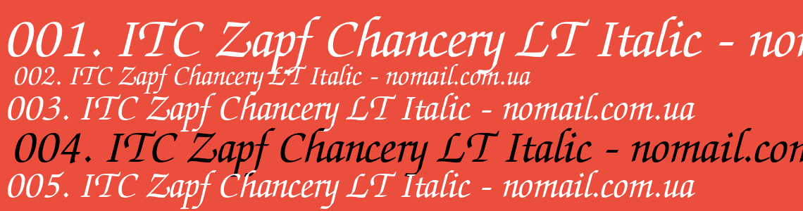 Шрифт ITC Zapf Chancery LT Italic