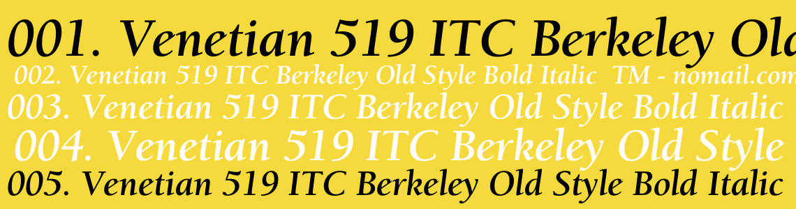 Шрифт Venetian 519 ITC Berkeley Old Style Bold Italic  TM