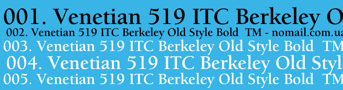 Шрифт Venetian 519 ITC Berkeley Old Style Bold  TM