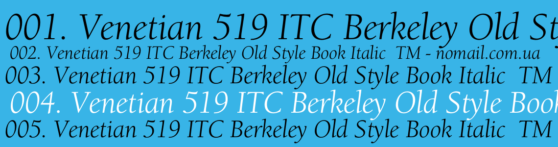 Шрифт Venetian 519 ITC Berkeley Old Style Book Italic  TM