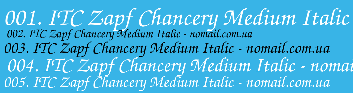 Шрифт ITC Zapf Chancery Medium Italic