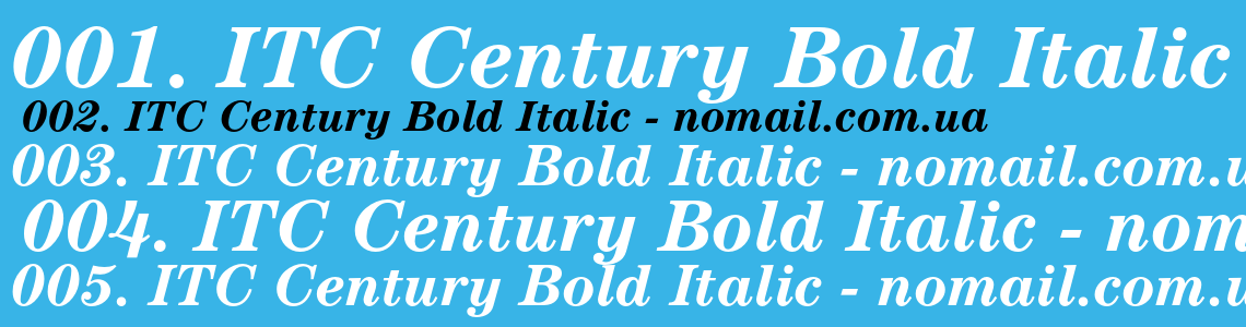 Шрифт ITC Century Bold Italic