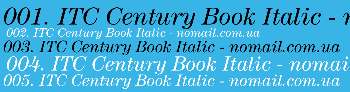 Шрифт ITC Century Book Italic