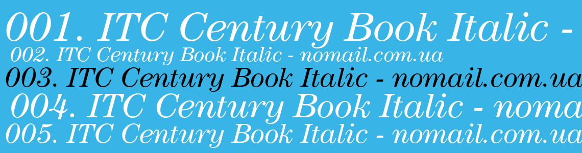 Шрифт ITC Century Book Italic