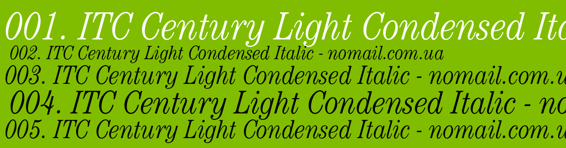 Шрифт ITC Century Light Condensed Italic