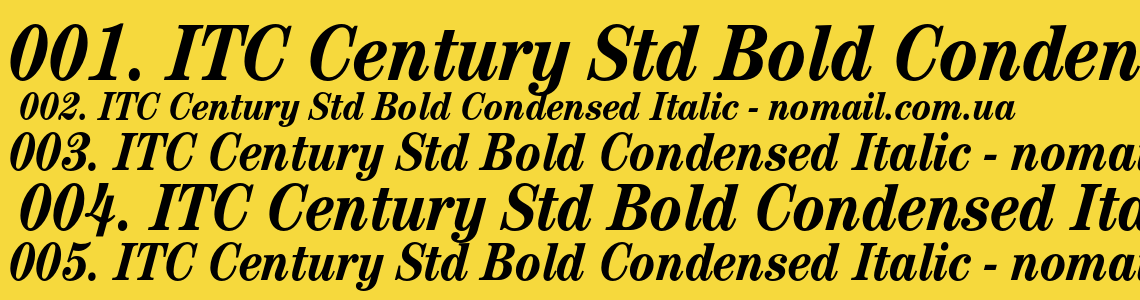 Шрифт ITC Century Std Bold Condensed Italic