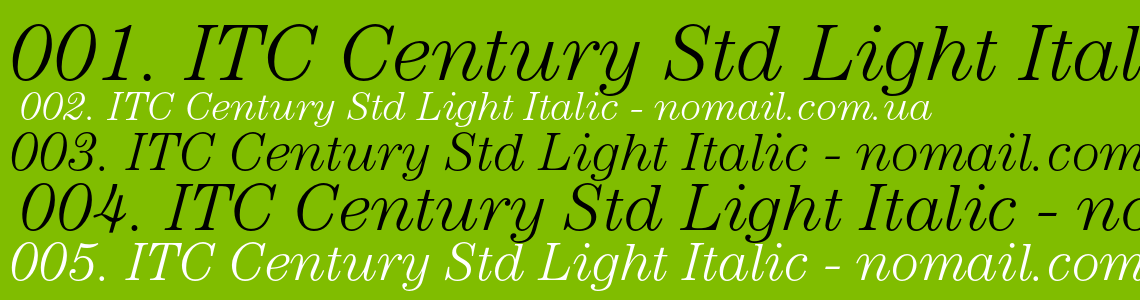 Шрифт ITC Century Std Light Italic