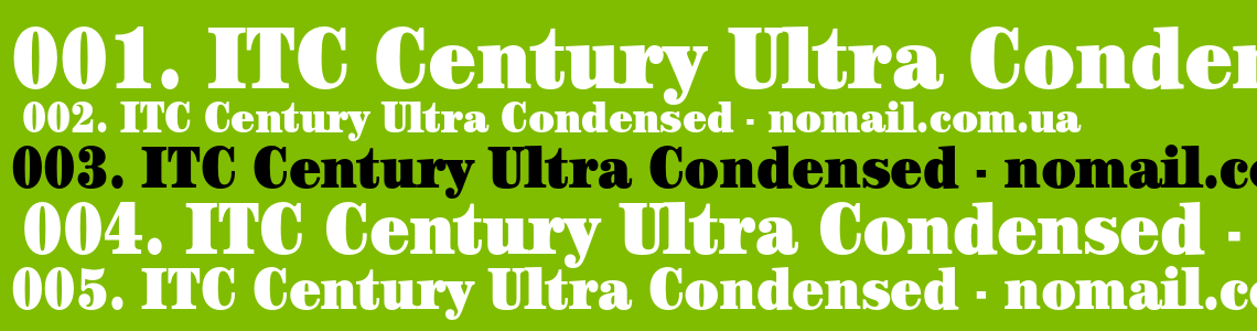 Шрифт ITC Century Ultra Condensed