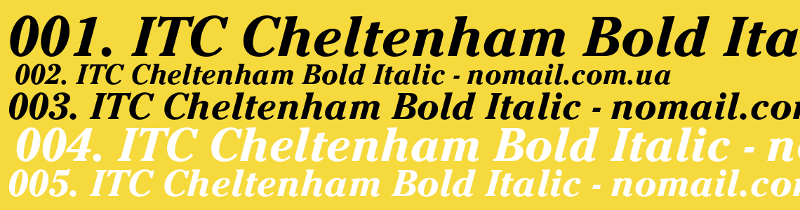 Шрифт ITC Cheltenham Bold Italic