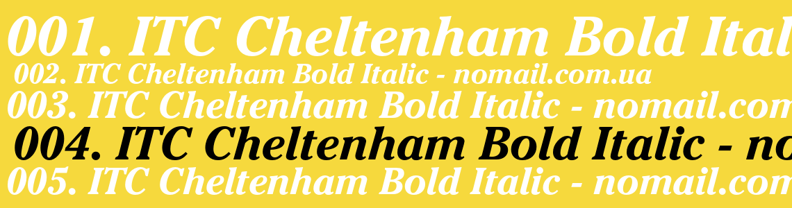 Шрифт ITC Cheltenham Bold Italic