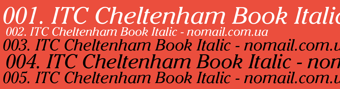 Шрифт ITC Cheltenham Book Italic