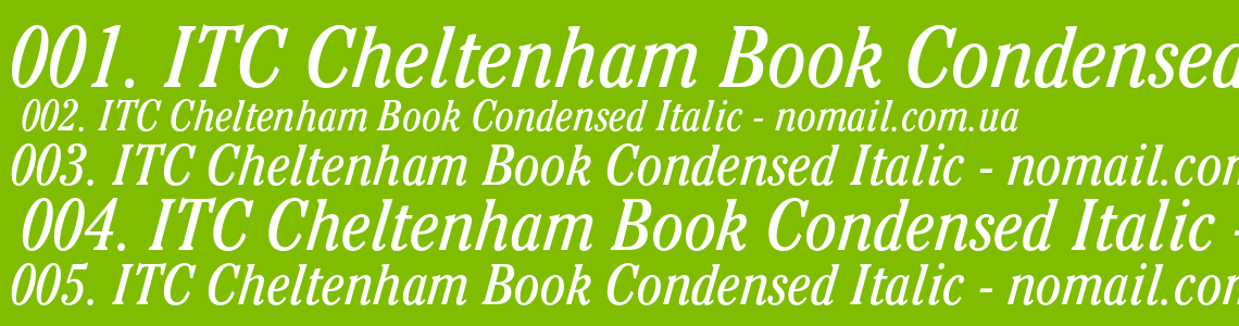 Шрифт ITC Cheltenham Book Condensed Italic