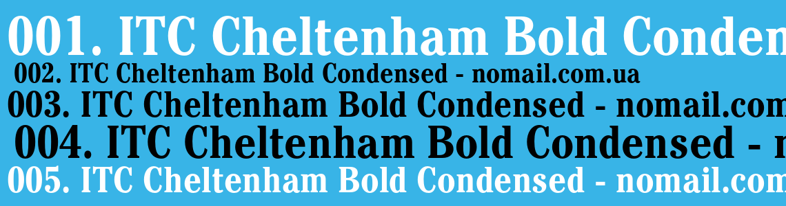 Шрифт ITC Cheltenham Bold Condensed