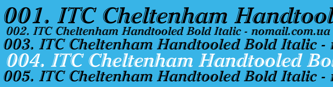 Шрифт ITC Cheltenham Handtooled Bold Italic