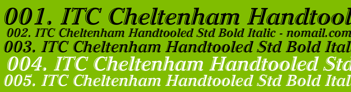 Шрифт ITC Cheltenham Handtooled Std Bold Italic