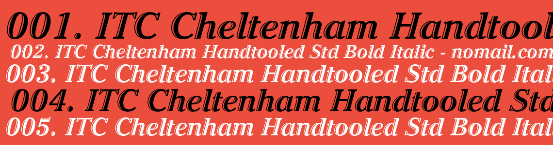 Шрифт ITC Cheltenham Handtooled Std Bold Italic