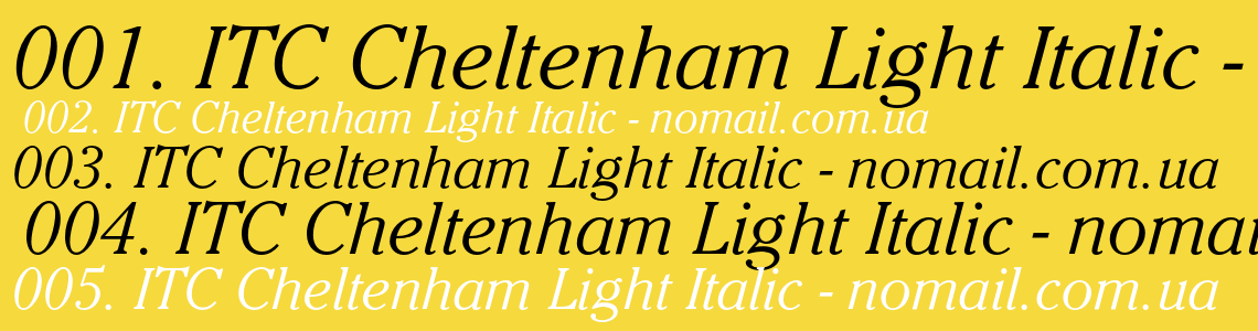 Шрифт ITC Cheltenham Light Italic