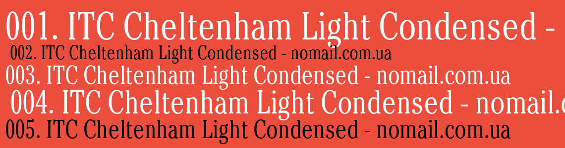 Шрифт ITC Cheltenham Light Condensed