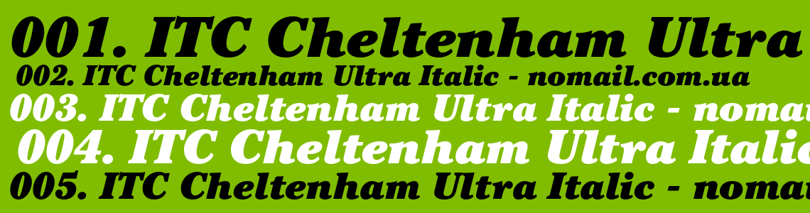 Шрифт ITC Cheltenham Ultra Italic