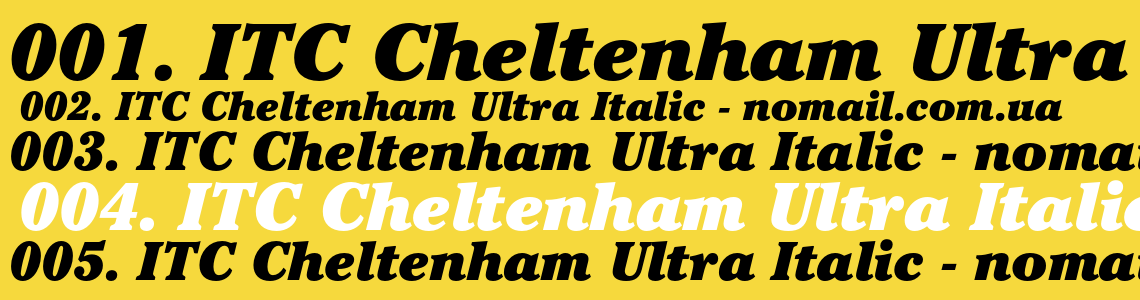 Шрифт ITC Cheltenham Ultra Italic