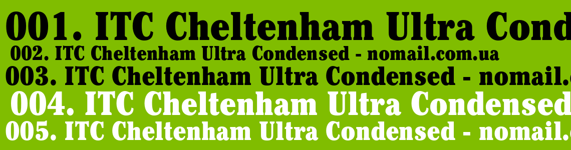 Шрифт ITC Cheltenham Ultra Condensed