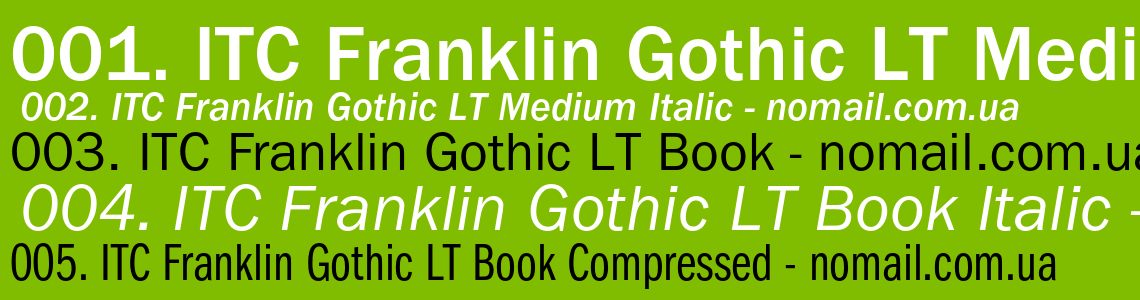 Шрифт ITC Franklin Gothic LT