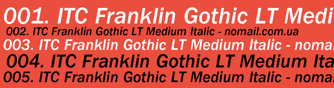 Шрифт ITC Franklin Gothic LT Medium Italic