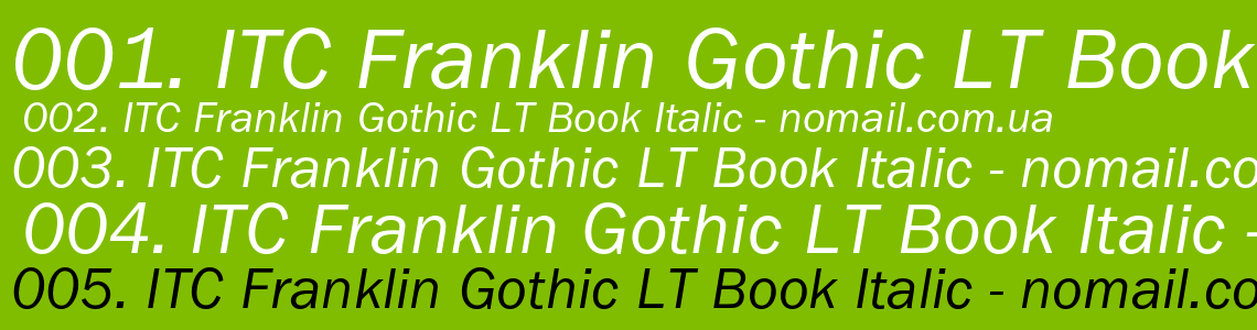 Шрифт ITC Franklin Gothic LT Book Italic