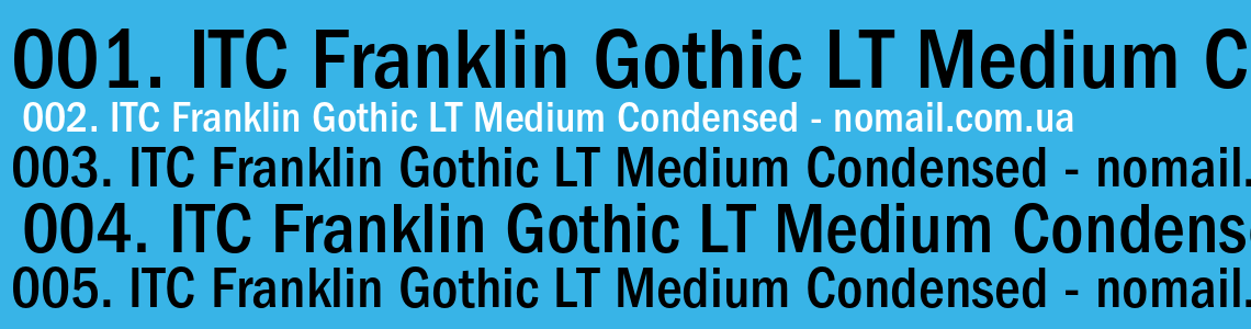 Шрифт ITC Franklin Gothic LT Medium Condensed