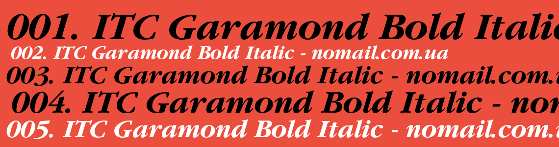 Шрифт ITC Garamond Bold Italic