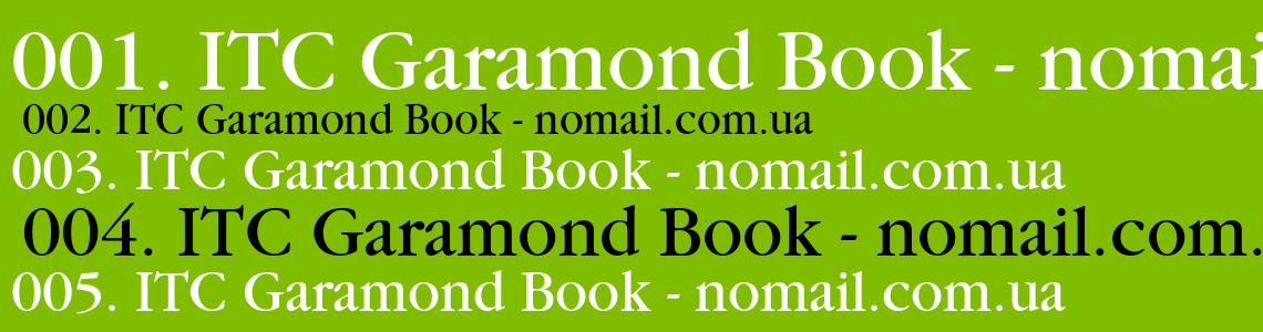 Шрифт ITC Garamond Book