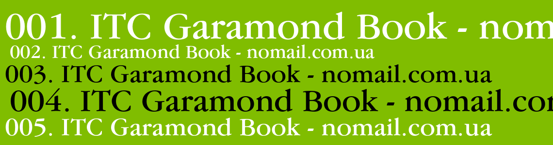 Шрифт ITC Garamond Book