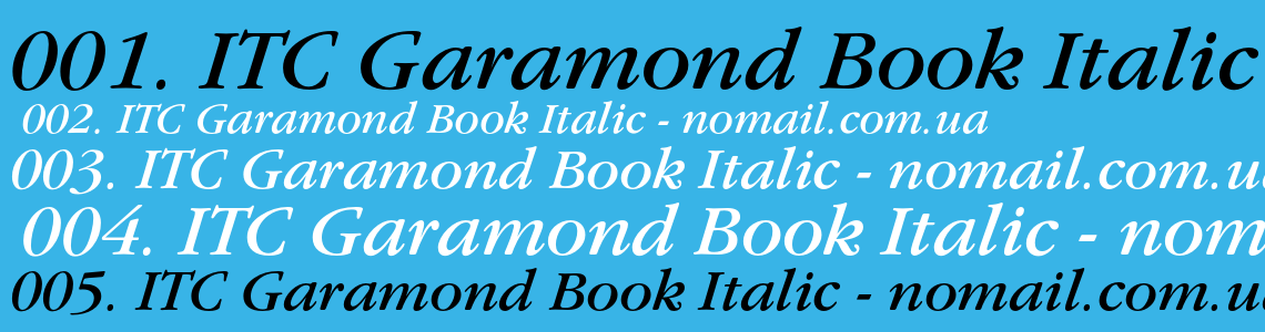 Шрифт ITC Garamond Book Italic