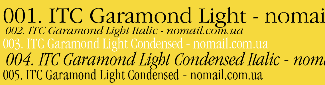 Шрифт ITC Garamond