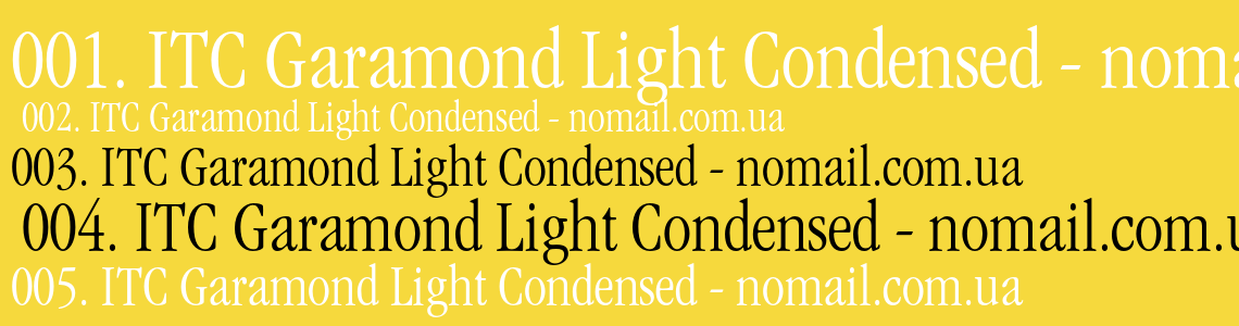 Шрифт ITC Garamond Light Condensed