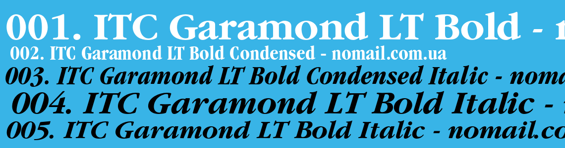 Шрифт ITC Garamond LT