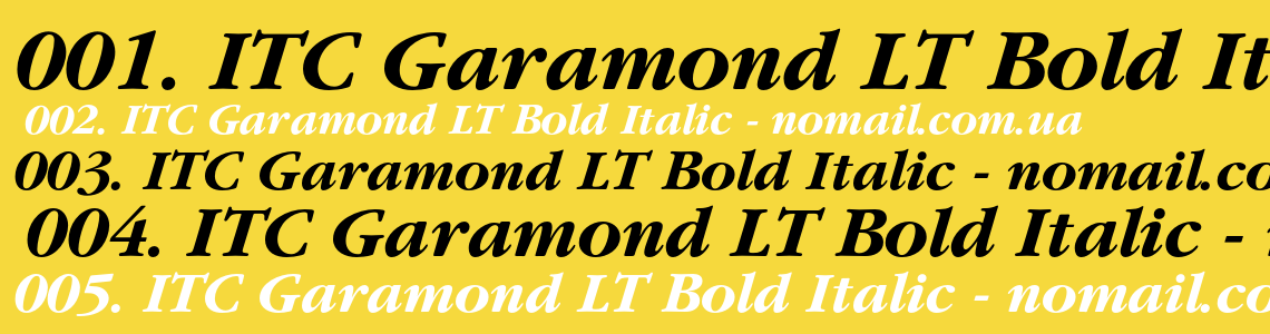 Шрифт ITC Garamond LT Bold Italic