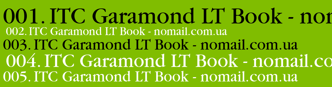 Шрифт ITC Garamond LT Book