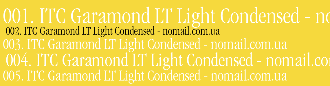 Шрифт ITC Garamond LT Light Condensed