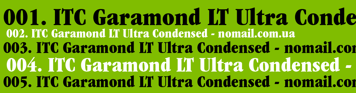 Шрифт ITC Garamond LT Ultra Condensed