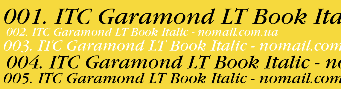 Шрифт ITC Garamond LT Book Italic