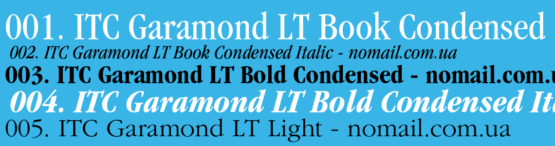 Шрифт ITC Garamond LT