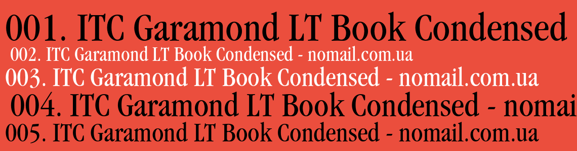 Шрифт ITC Garamond LT Book Condensed