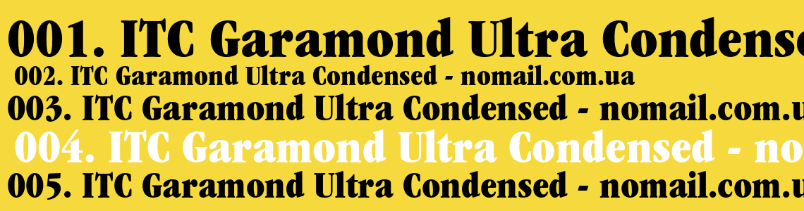 Шрифт ITC Garamond Ultra Condensed